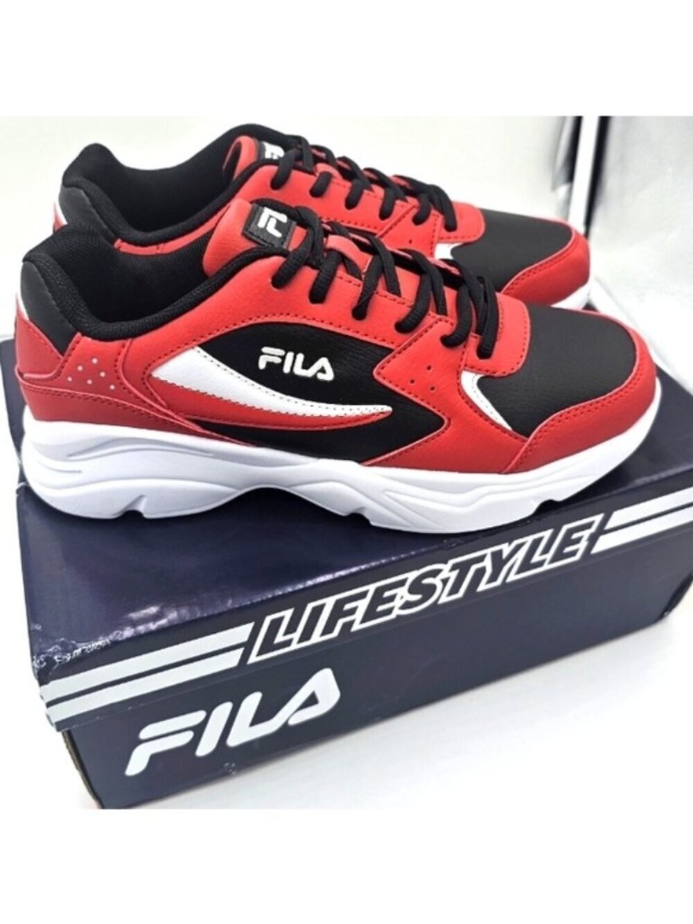 Fila Stirr Lifestyle Men's Athletic Shoes Size 8 Red Black White NIB